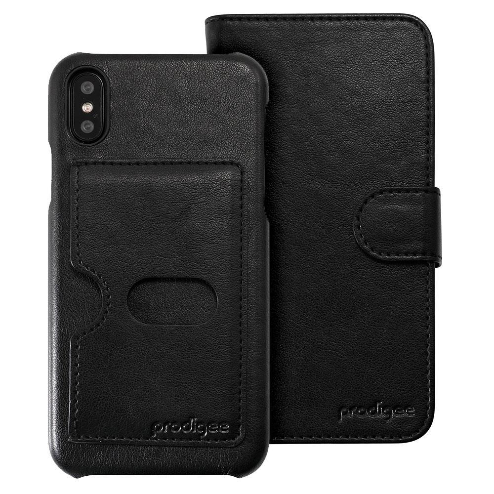 Кожен калъф, тип портфейл с отделящ се кейс и поставка за iPhone XS, iPhone X - Prodigee Wallegee Case (черен) | JAR Computers Кожен калъф, тип портфейл с отделящ се кейс и поставка за iPhone XS, iPhone X - Prodigee Wallegee Case (черен)