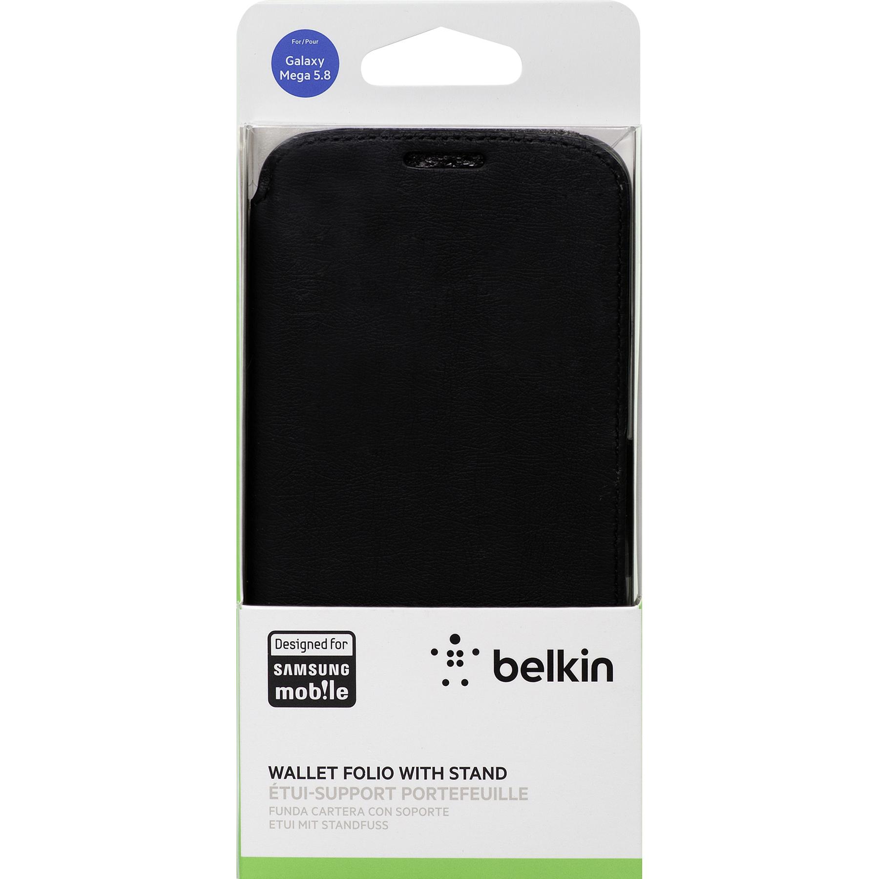 Кожен калъф за Samsung Galaxy Mega 5.8 - Belkin Wallet folio (черен) | JAR Computers Кожен калъф за Samsung Galaxy Mega 5.8 - Belkin Wallet folio (черен)