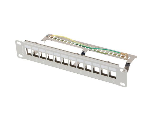 Lanberg patch panel blank 12 port 1U 10" ftp for keystone modules grey v2
