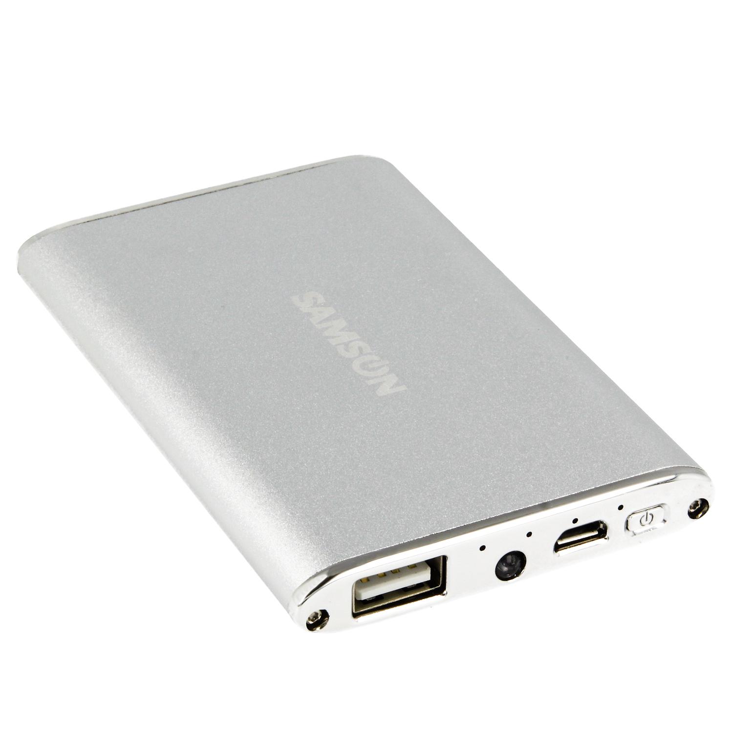 Полимерна външна батерия за мобилни устройства - Samson Power Bank Smart LY-109 3800mAh (сребрист) | JAR Computers Полимерна външна батерия за мобилни устройства - Samson Power Bank Smart LY-109 3800mAh (сребрист)