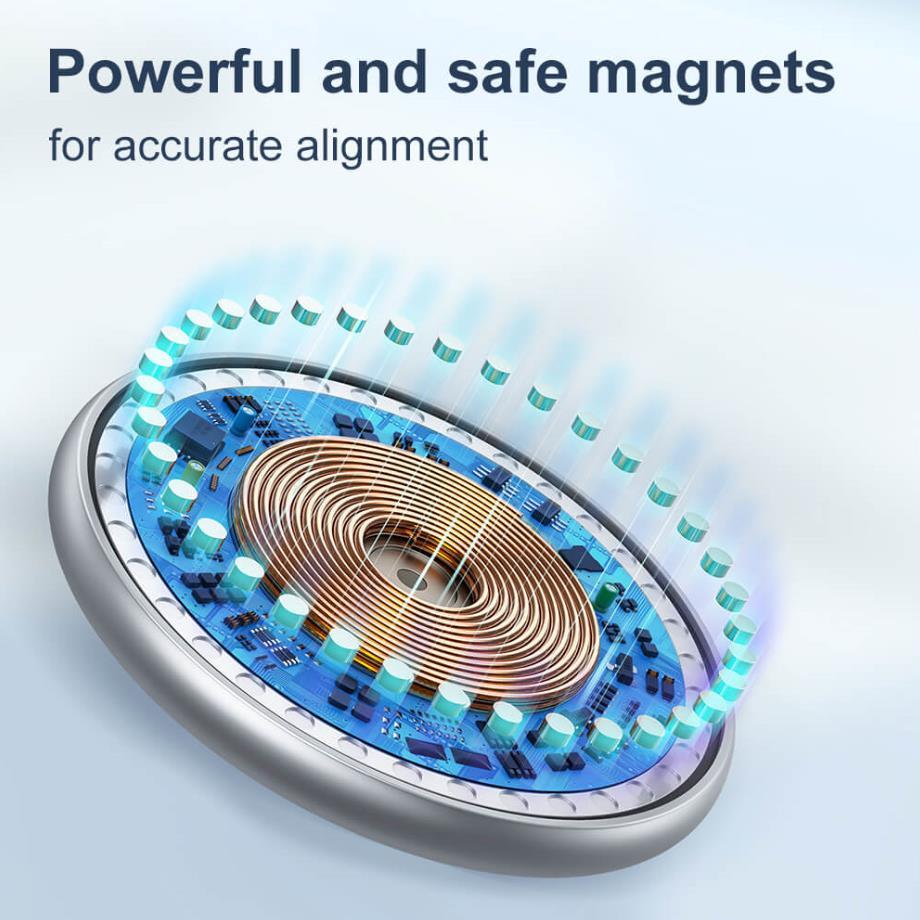 Поставка (пад) за безжично зареждане за iPhone с MagSafe и Qi съвместими устройства - 4smarts Wireless Charger UltiMAG 15W with USB-C Cable 1.2m (бял) | JAR Computers Поставка (пад) за безжично зареждане за iPhone с MagSafe и Qi съвместими устройства - 4smarts Wireless Charger UltiMAG 15W with USB-C Cable 1.2m (бял)