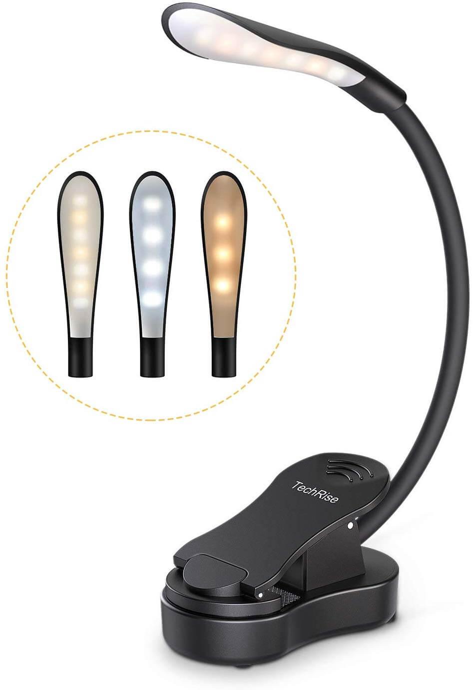 TechRise HBI05551 Clip-On LED Book Reading Light - LED лампа за четене с щипка (черен) | JAR Computers TechRise HBI05551 Clip-On LED Book Reading Light - LED лампа за четене с щипка (черен)