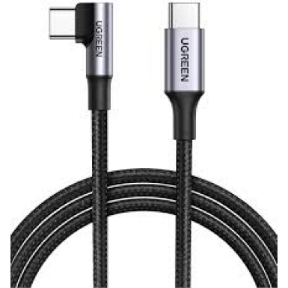Ugreen Angle cable USB-C to USB-C US334 5A PD 100W 1m black (70643) (UGR70643)