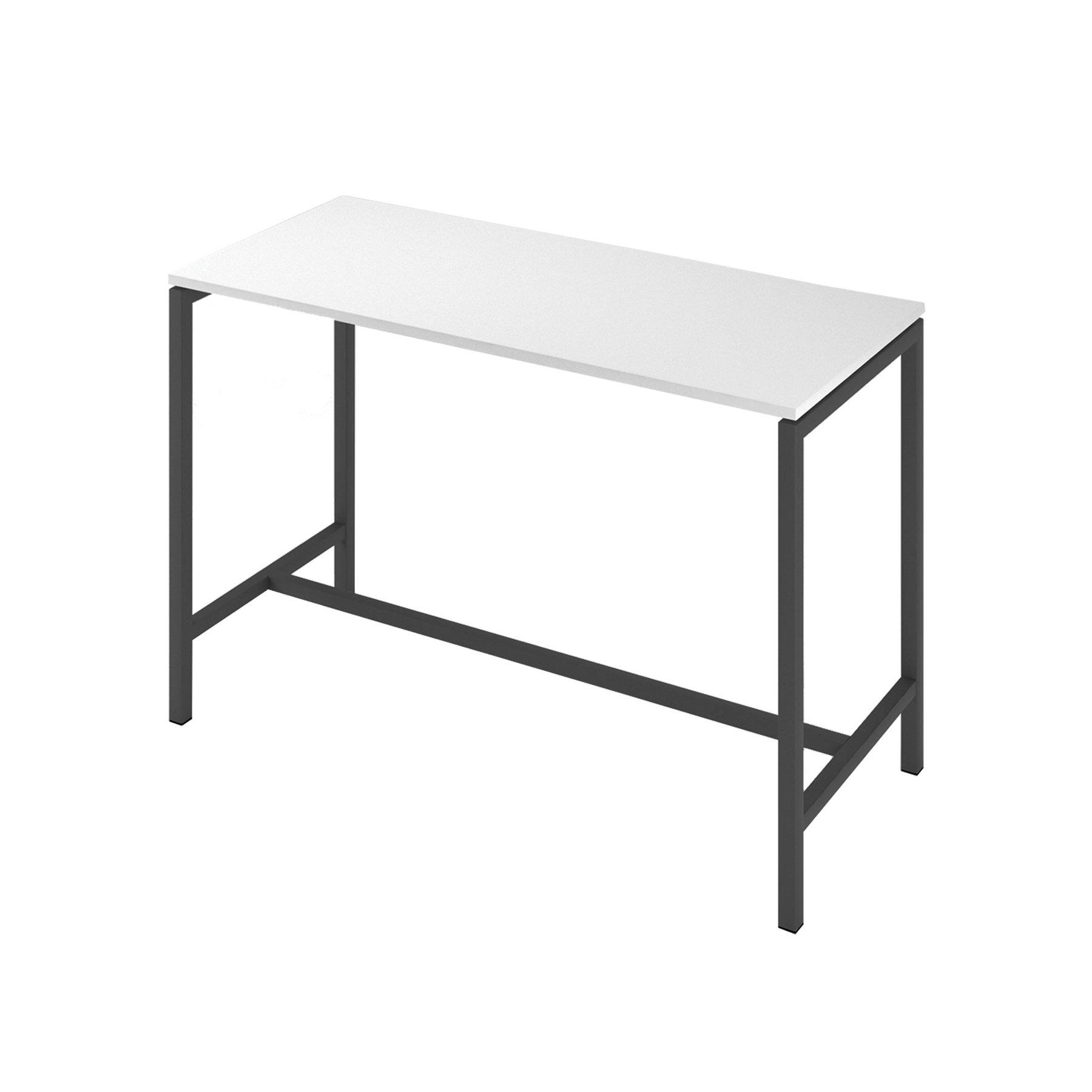 Висока маса Narbutas Nova, 1600 x 700 x 1050 mm, ПДЧ 25 mm, бял меламин, тъмносив метал