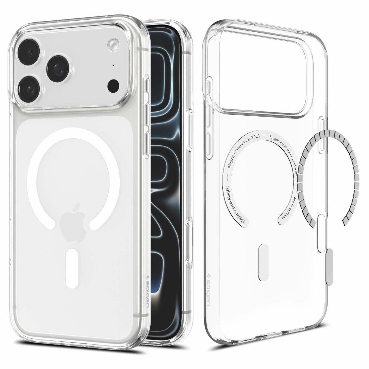 Тънък силиконов (TPU) калъф с MagSafe за iPhone 18 Pro Max, iPhone 17 Pro Max - Spigen Liquid Crystal MagSafe Case (прозрачен-бял) | JAR Computers Тънък силиконов (TPU) калъф с MagSafe за iPhone 18 Pro Max, iPhone 17 Pro Max - Spigen Liquid Crystal MagSafe Case (прозрачен-бял)
