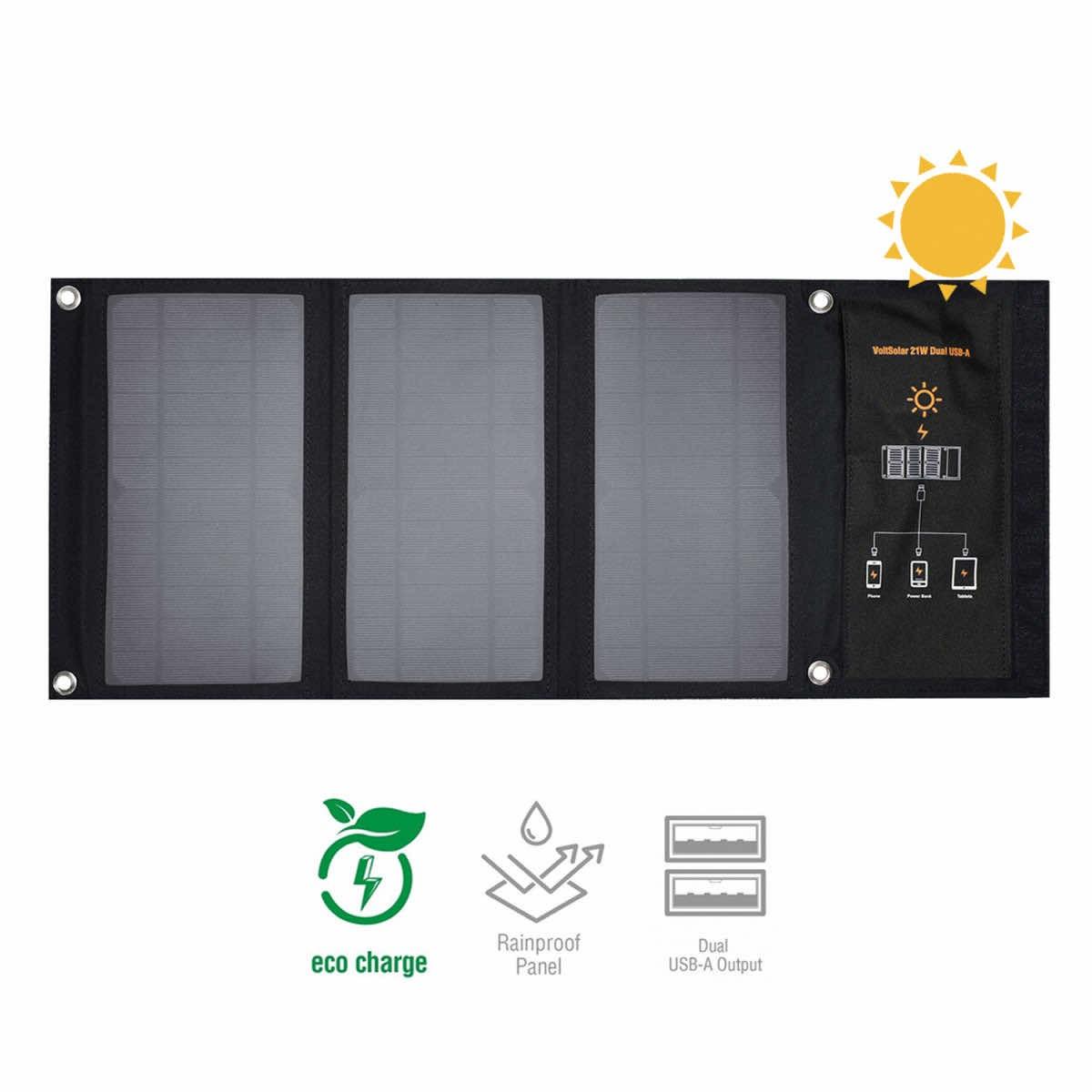 4smarts Foldable Solar Panel VoltSolar 21W Dual USB-A Ports - сгъваем соларен панел, зареждащ вашето устройство директно от слънцето