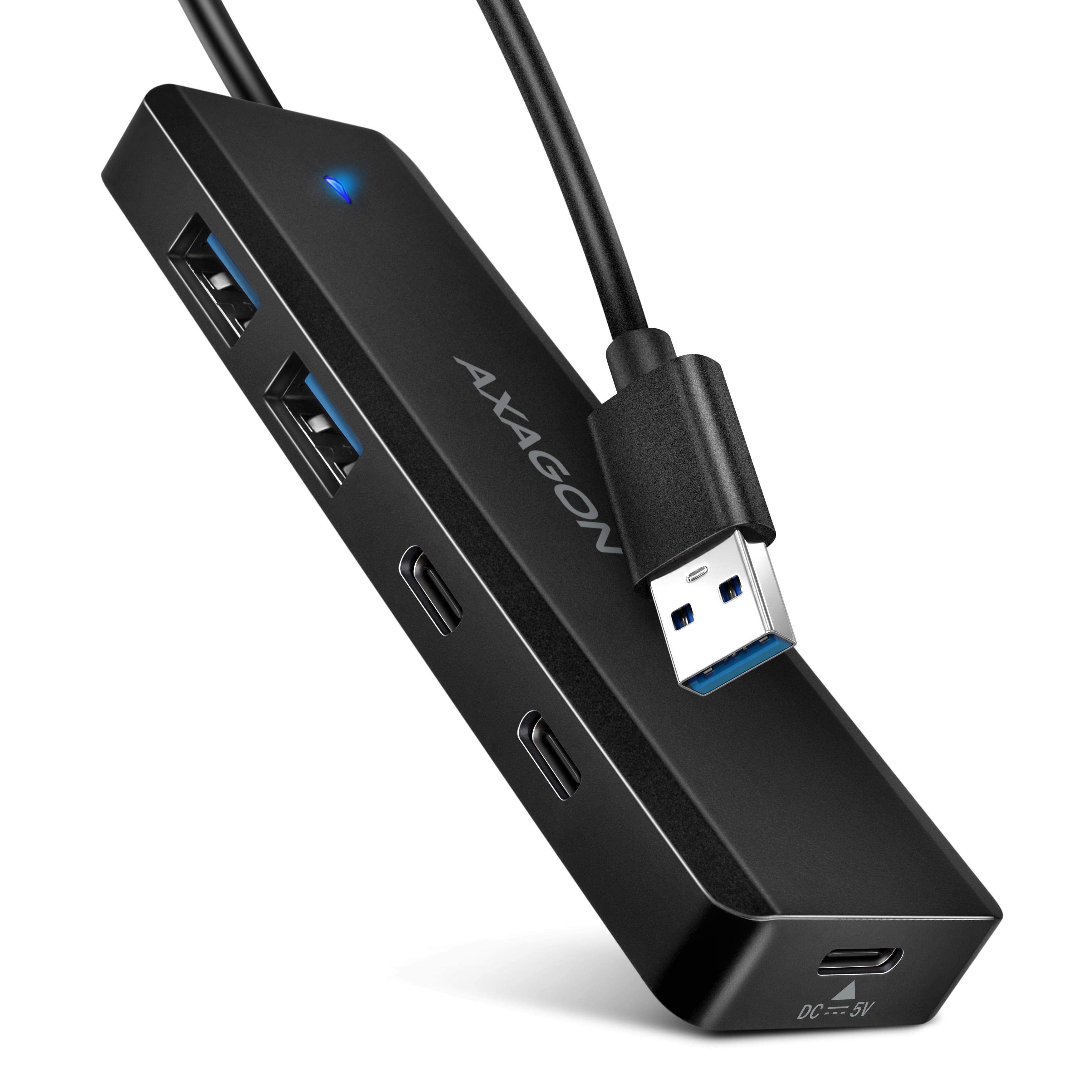 Axagon HUE-C2A интерфейсен хъб USB 3.2 Gen 1 (3.1 Gen 1) Type-A 5000 Мбит/с Черен | JAR Computers Axagon HUE-C2A интерфейсен хъб USB 3.2 Gen 1 (3.1 Gen 1) Type-A 5000 Мбит/с Черен