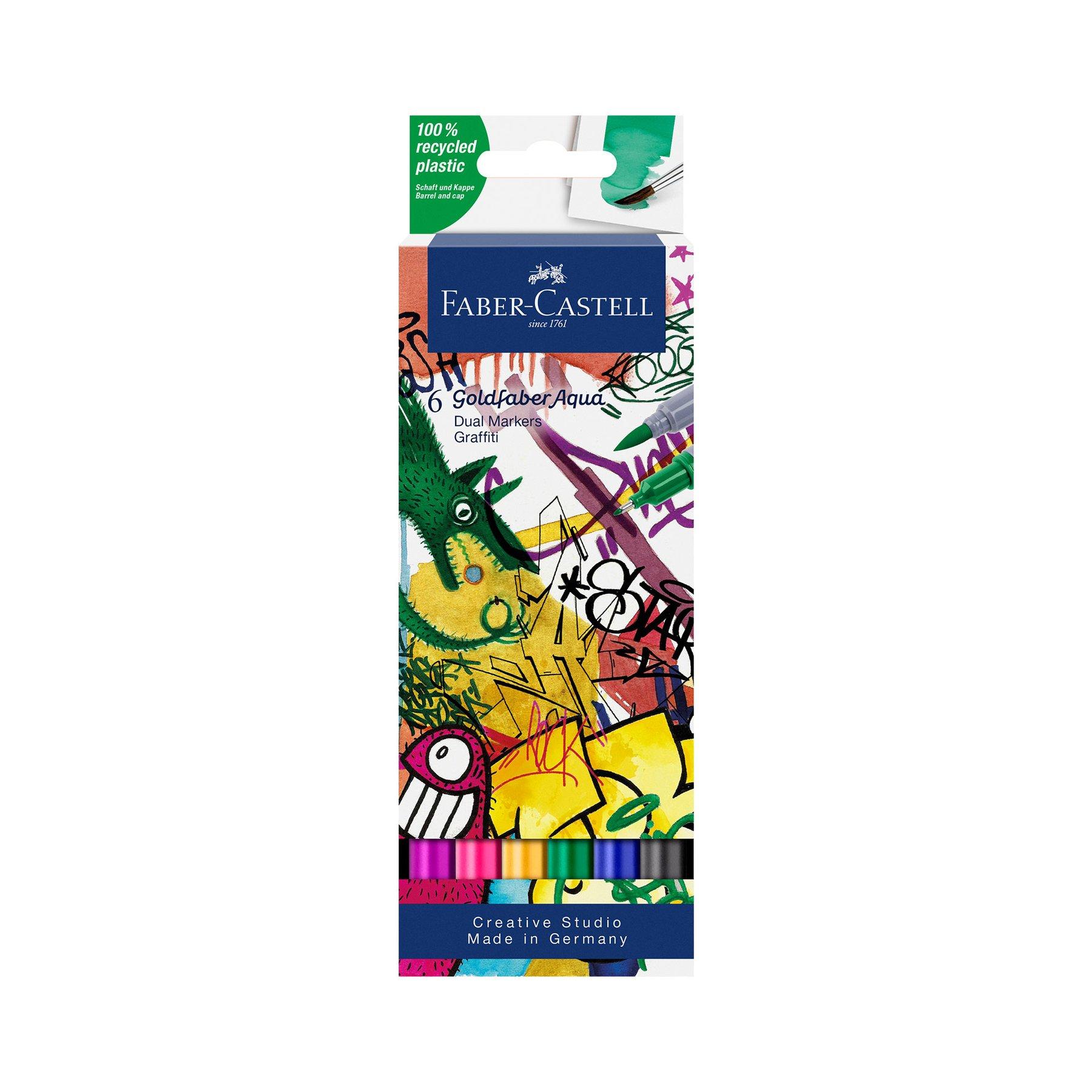 Faber-Castell Маркер Goldfaber Aqua Dual, графити, 6 броя
