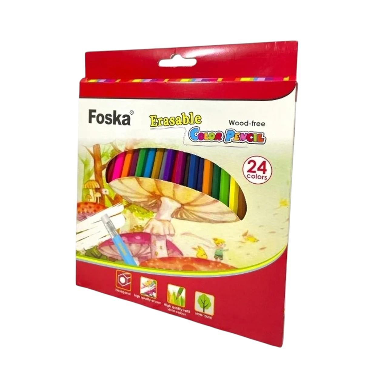 Foska Моливи Hexagonal, изтриваеми, 24 цвята