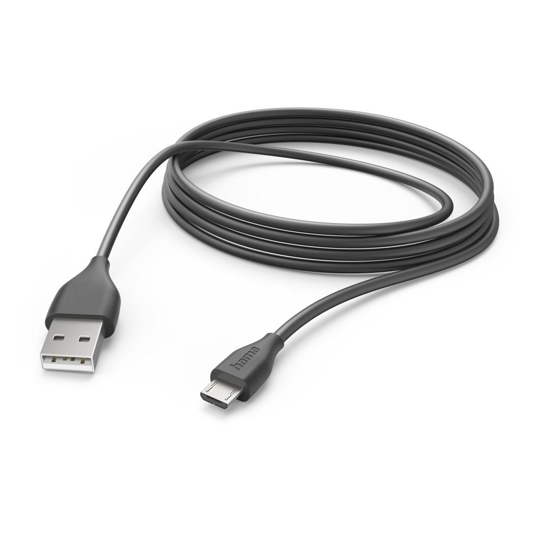 HAMA Кабел за зареждане, USB-A - Micro-USB, 3 m, черен | JAR Computers HAMA Кабел за зареждане, USB-A - Micro-USB, 3 m, черен