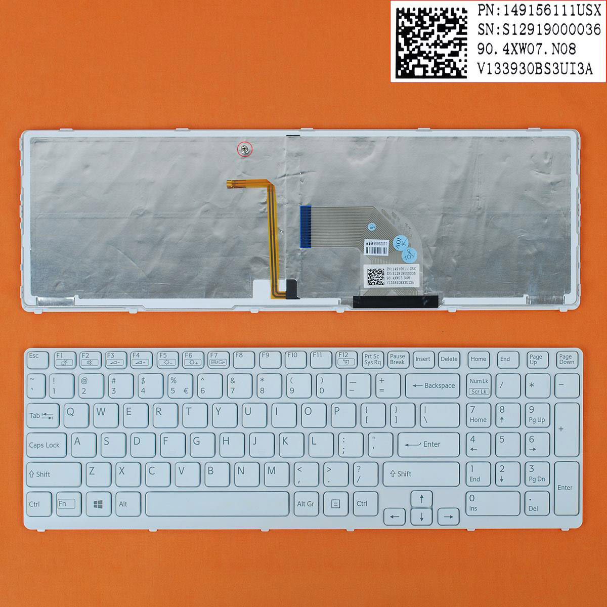 Клавиатура за лаптоп Sony Sve17 Бяла с Бяла Рамка с Подсветка / White Frame White With Backlit US/UK Type 2 | JAR Computers Клавиатура за лаптоп Sony Sve17 Бяла с Бяла Рамка с Подсветка / White Frame White With Backlit US/UK Type 2
