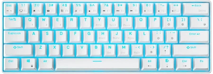 Механична клавиатура Royal Kludge – RK61, безжична, Red switch, RGB, бяла | JAR Computers Механична клавиатура Royal Kludge – RK61, безжична, Red switch, RGB, бяла