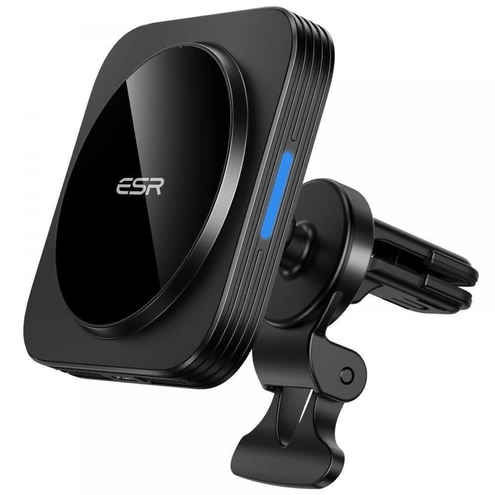 Поставка за радиаторa на кола с безжично зареждане за iPhone с Magsafe - ESR Halolock MagSafe Vent Car Mount 15W (черен) | JAR Computers Поставка за радиаторa на кола с безжично зареждане за iPhone с Magsafe - ESR Halolock MagSafe Vent Car Mount 15W (черен)