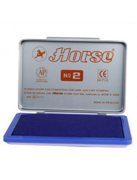 Тампон Horse №2 за ръчен печат, 110х70 мм, син цвят | JAR Computers Тампон Horse №2 за ръчен печат, 110х70 мм, син цвят