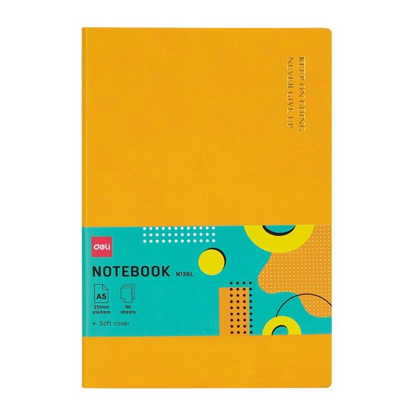 Бележник Deli Inspiration EN136L, A5, 96 л., линиран офсет 70 г, твърда корица ECO кожа, оранжев | JAR Computers Бележник Deli Inspiration EN136L, A5, 96 л., линиран офсет 70 г, твърда корица ECO кожа, оранжев