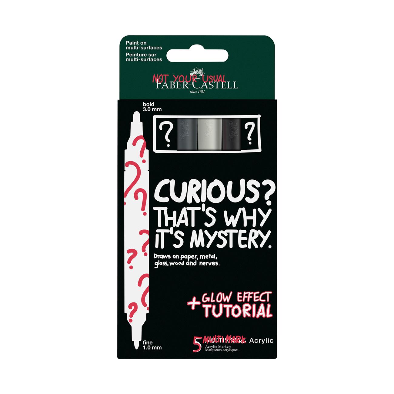 Faber-Castell Акрилен маркер Multimark Mystery II, 5 броя