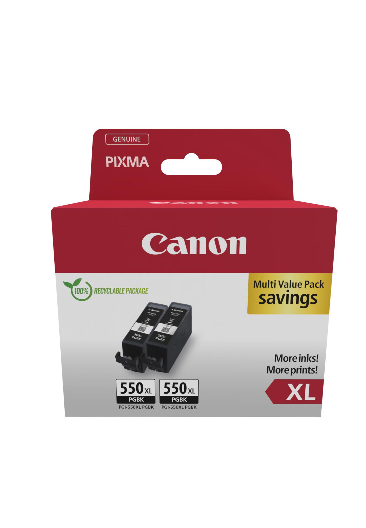 Комплект 2 глави за Canon Pixma MG7100/IP8700/MG6400/IX6800 Series - Ink - HIGH CAPACITY - /550/ - PGI550XL (PGI-550XL) / 6431B010 - Black - XL - Double pack - PN 6431B010 | JAR Computers Комплект 2 глави за Canon Pixma MG7100/IP8700/MG6400/IX6800 Series - Ink - HIGH CAPACITY - /550/ - PGI550XL (PGI-550XL) / 6431B010 - Black - XL - Double pack - PN 6431B010