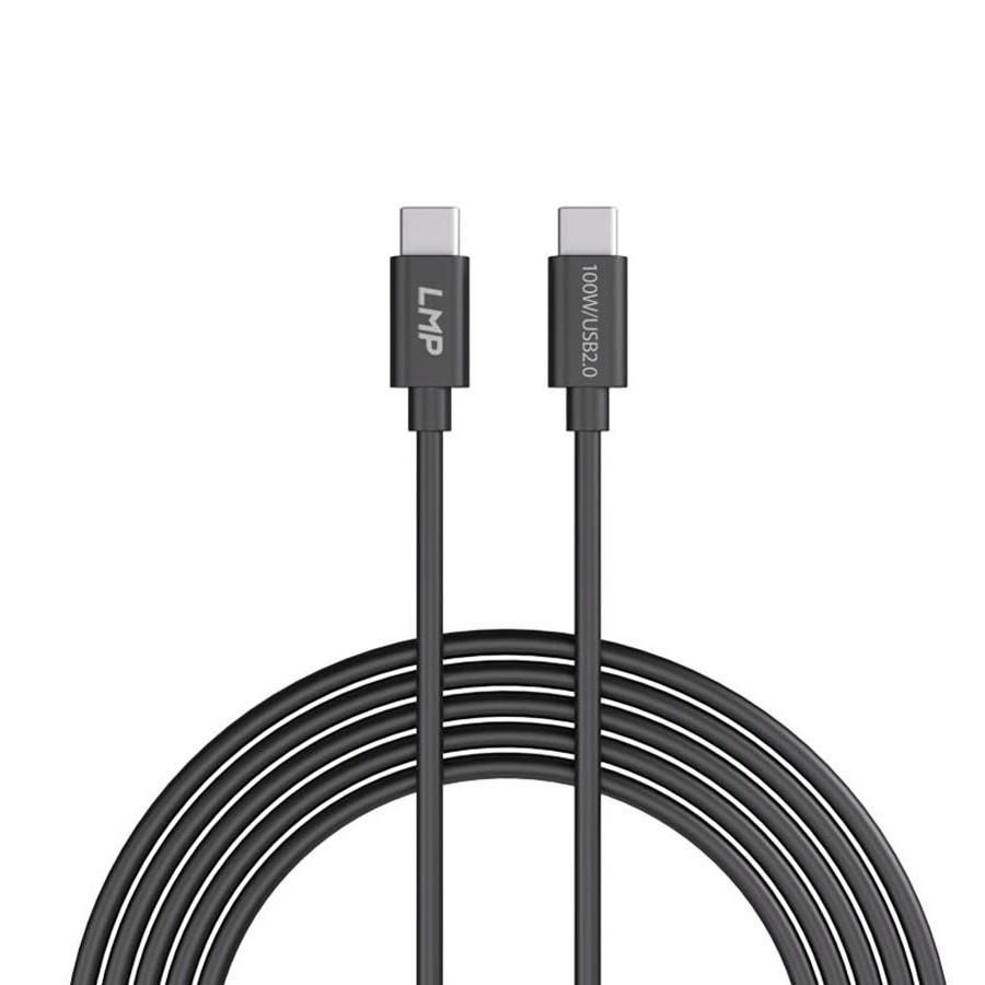 LMP USB-C to USB-C Cable 100W - USB-C към USB-C кабел за устройства с USB-C порт (30 см) (черен)