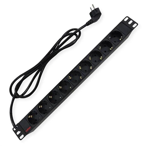 Power strip 19" 1U 9x Roline 19.07.1621 w/2m cable