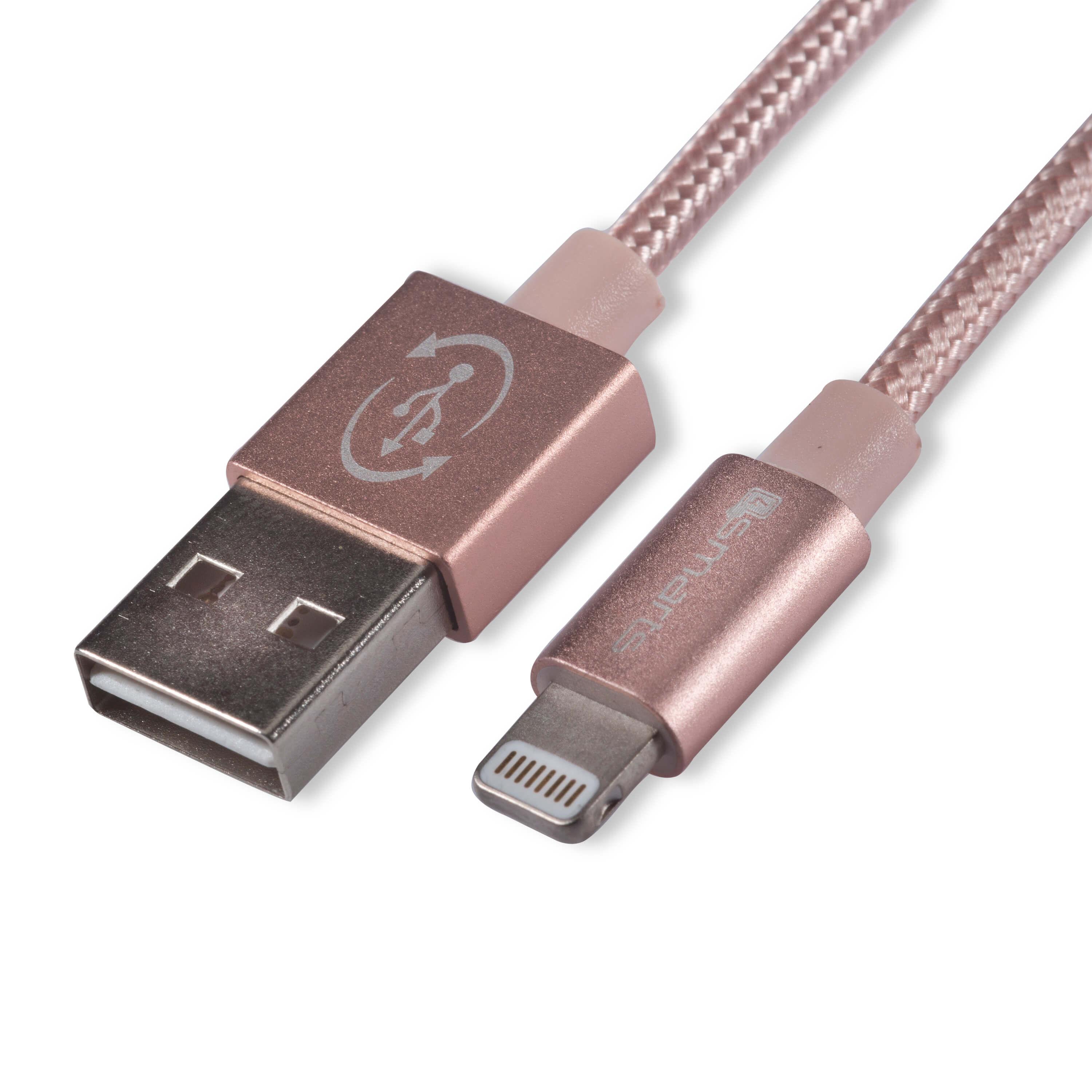 Сертифициран lightning кабел (100 см.) за iPhone, iPad и iPod с Lightning вход - 4smarts MFI RapidCord FlipPlug Lightning Data Cable 1m. (розово злато) | JAR Computers Сертифициран lightning кабел (100 см.) за iPhone, iPad и iPod с Lightning вход - 4smarts MFI RapidCord FlipPlug Lightning Data Cable 1m. (розово злато)