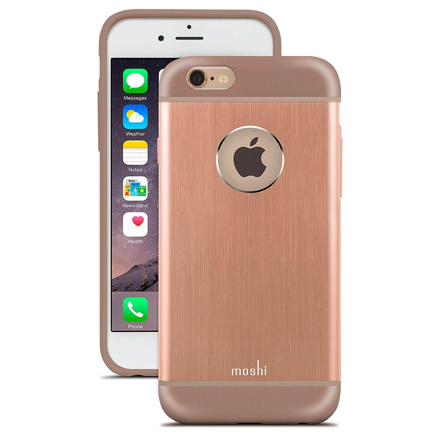 Уникален удароустойчив алуминиев кейс за iPhone 6, iPhone 6S - Moshi iGlaze Armour (мед) | JAR Computers Уникален удароустойчив алуминиев кейс за iPhone 6, iPhone 6S - Moshi iGlaze Armour (мед)