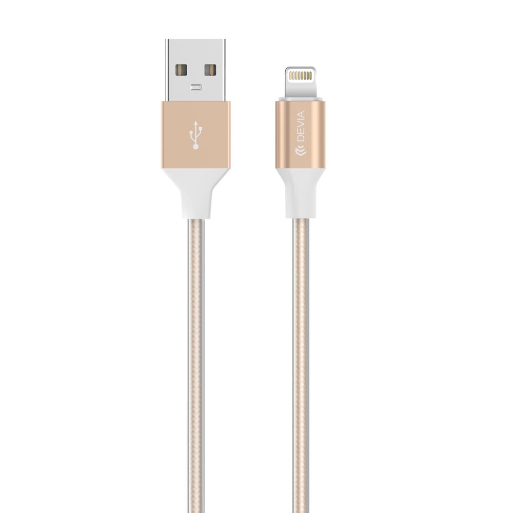 USB кабел за iPhone 8, iPhone 7 и Apple продукти с Lightning вход - Devia Gracious Aluminum Lightning USB Cable (златист) | JAR Computers USB кабел за iPhone 8, iPhone 7 и Apple продукти с Lightning вход - Devia Gracious Aluminum Lightning USB Cable (златист)
