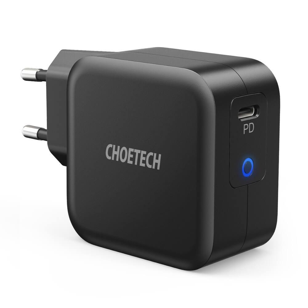 Захранване за ел. мрежа с USB-C изход и технология за бързо зареждане - Choetech Q6006 GaN Fast Wall Charger USB-C 61W (черен) | JAR Computers Захранване за ел. мрежа с USB-C изход и технология за бързо зареждане - Choetech Q6006 GaN Fast Wall Charger USB-C 61W (черен)