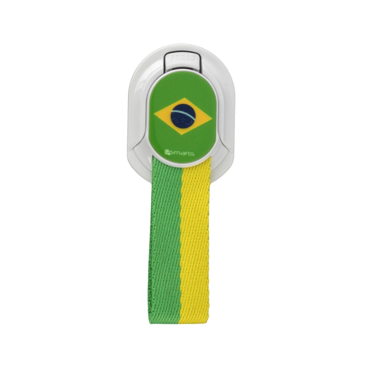 4smarts Loop Guard Finger Strap Brazil - каишка за задържане за смартфони с бразилското знаме (бял-зелен)