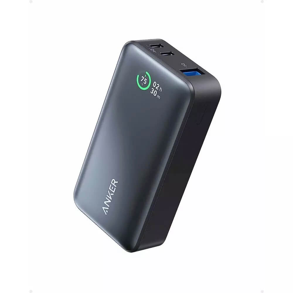 Anker 533 PowerCore Power Bank 30W 10000 mAh - външна батерия с 2xUSB-A и 1xUSB-C изходи с технология за бързо зареждане (черен)