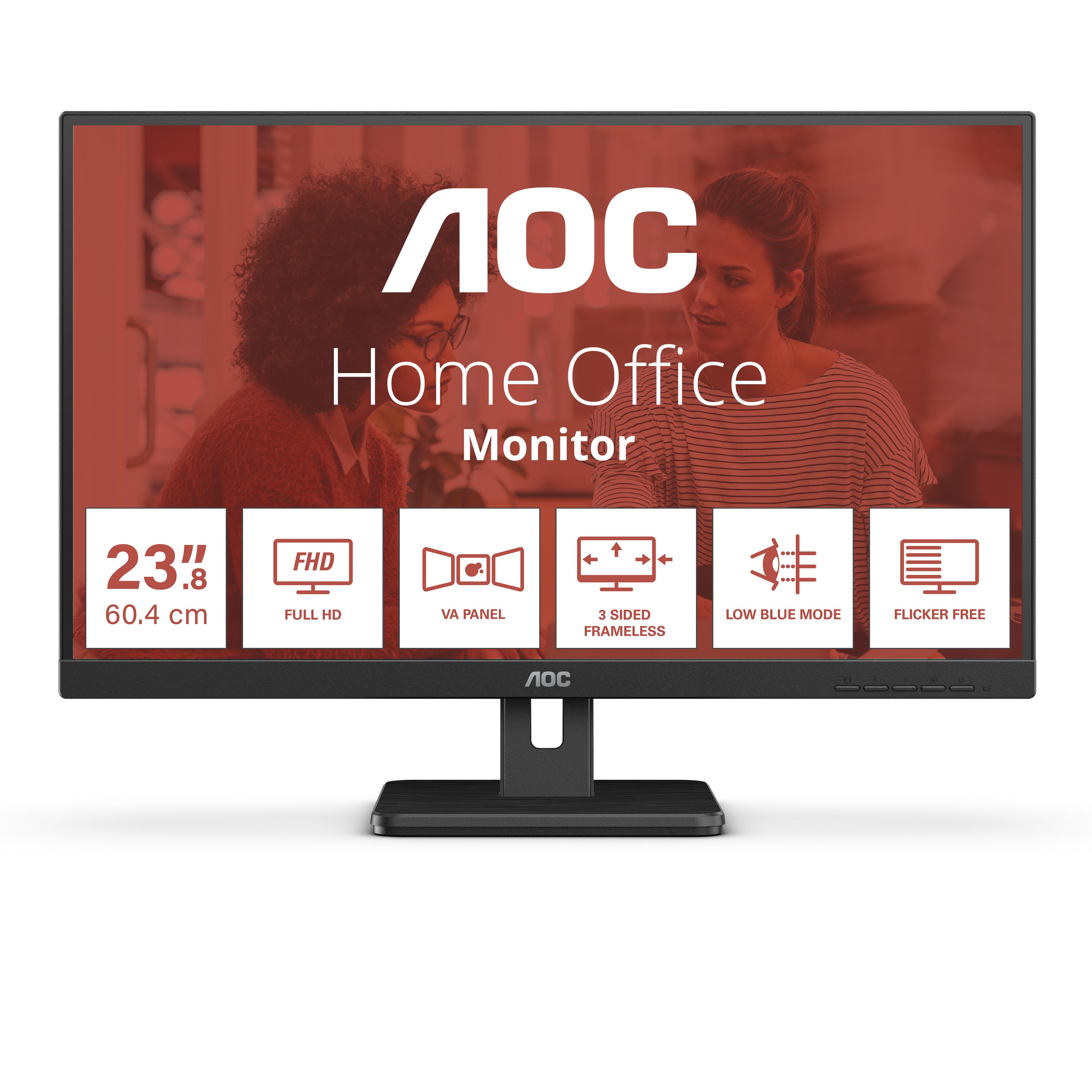 AOC 24E3UM компютърен монитор 61 см (24") 1920 x 1080 пиксела Full HD Черен | JAR Computers AOC 24E3UM компютърен монитор 61 см (24") 1920 x 1080 пиксела Full HD Черен
