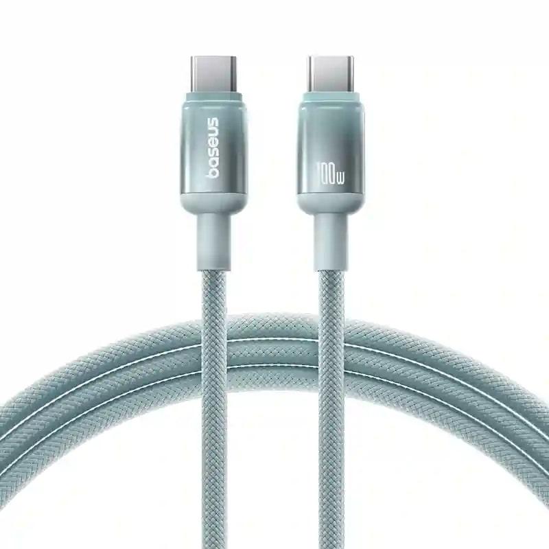 BASEUS Кабел Type-C - Type-C, 1м, 100W, Discolor Series /зелен/син/ - E0420700 | JAR Computers BASEUS Кабел Type-C - Type-C, 1м, 100W, Discolor Series /зелен/син/ - E0420700