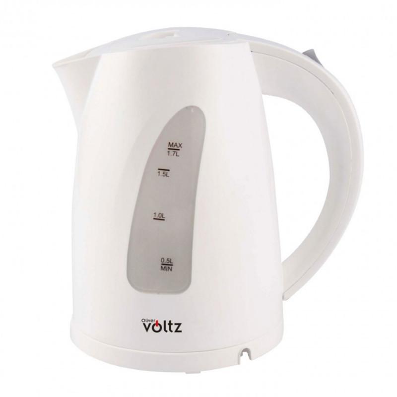 Електрическа кана Oliver Voltz OV51230B, 2200W, 1.7 л, Светлинен индикатор, Безжична, Бял