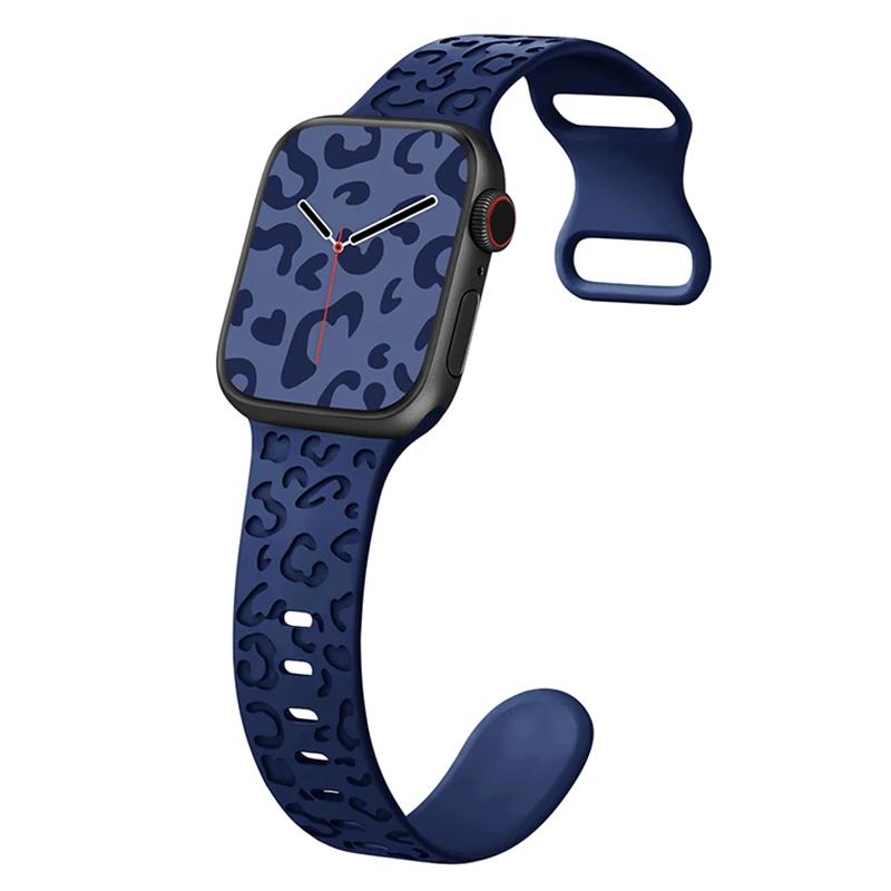 Каишка за Apple Watch 42/44/45/49мм, Leopard Pattern Strap /тъмносиня/ | JAR Computers Каишка за Apple Watch 42/44/45/49мм, Leopard Pattern Strap /тъмносиня/