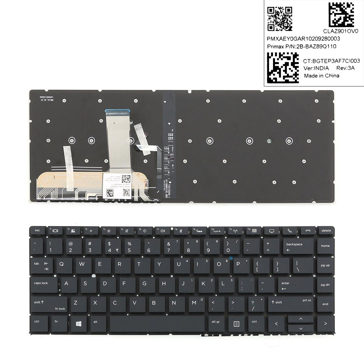 Клавиатура за лаптоп HP EliteBook 1040 G4 G5 G6 Black Without Frame With Backlit / Черна Без Рамка С Подсветка US  | JAR Computers Клавиатура за лаптоп HP EliteBook 1040 G4 G5 G6 Black Without Frame With Backlit / Черна Без Рамка С Подсветка US