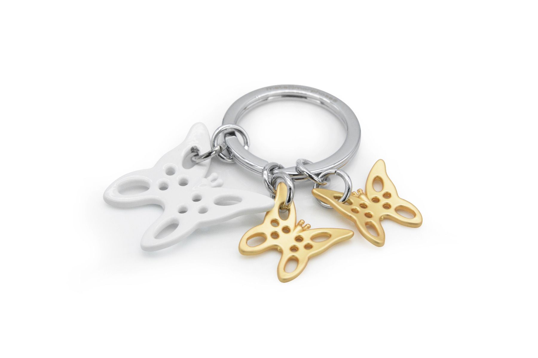 Ключодържател Metalmorphose Butterfly, Matt white / Matt gold | JAR Computers Ключодържател Metalmorphose Butterfly, Matt white / Matt gold