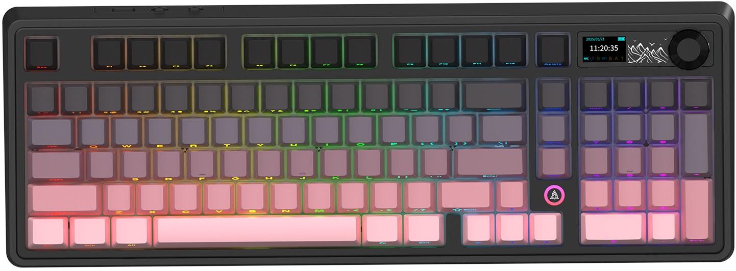 Механична клавиатура AJAZZ – AK980 V2, безжична, Gift Switch V, RGB, Gradient Purple | JAR Computers Механична клавиатура AJAZZ – AK980 V2, безжична, Gift Switch V, RGB, Gradient Purple