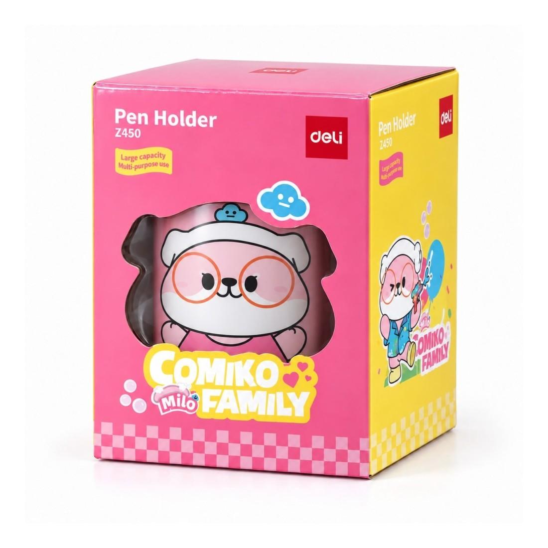 Моливник Deli Comiko Family, EZ450, PS, 104х79х79 мм, розов | JAR Computers Моливник Deli Comiko Family, EZ450, PS, 104х79х79 мм, розов