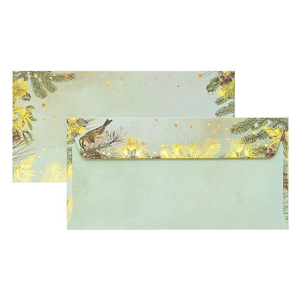 Плик DL 120гр златна коледа 10бр