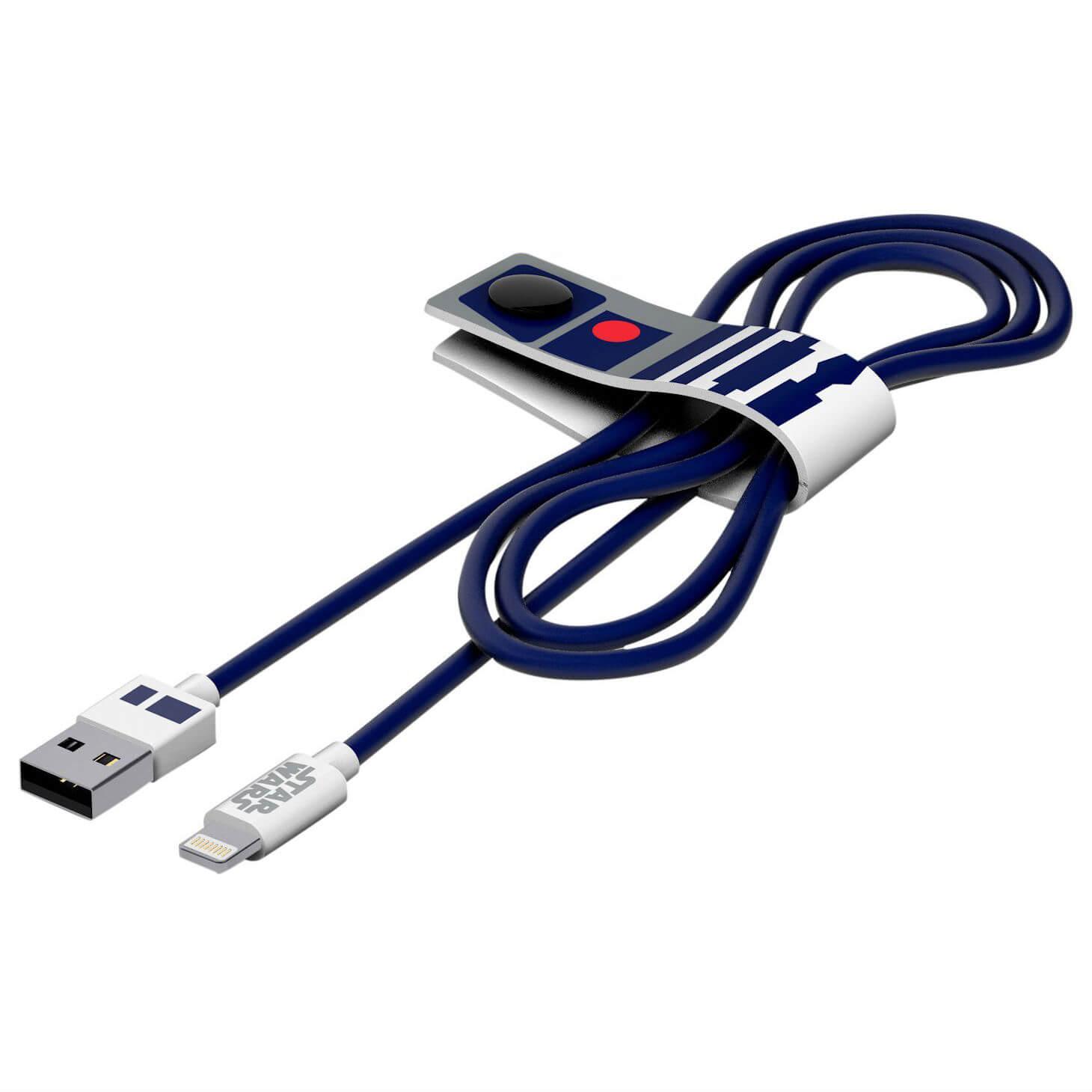 Сертифициран Lightning кабел за iPhone, iPad и iPod с Lightning (120 см) - USB Tribe Star Wars R2D2 Lightning Cable | JAR Computers Сертифициран Lightning кабел за iPhone, iPad и iPod с Lightning (120 см) - USB Tribe Star Wars R2D2 Lightning Cable