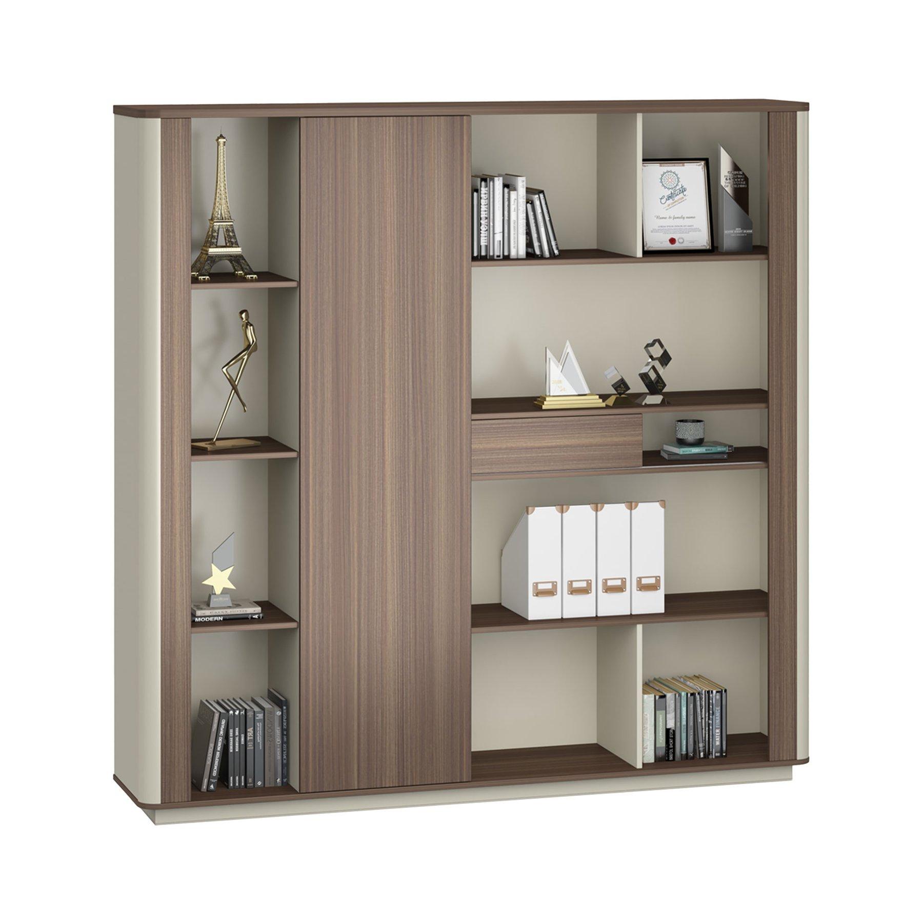 Шкаф RFG Lisabon, 2000 х 400 х 1980 mm, ПДЧ, дъб и сиво