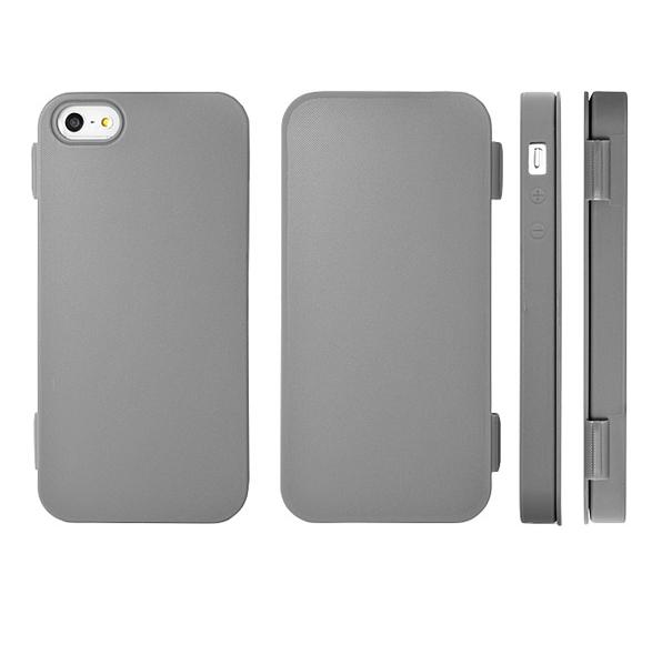Силиконов кейс тип портфейл за iPhone 5, iPhone 5S, iPhone SE - FitCase TPU Flip Case (сив) | JAR Computers Силиконов кейс тип портфейл за iPhone 5, iPhone 5S, iPhone SE - FitCase TPU Flip Case (сив)