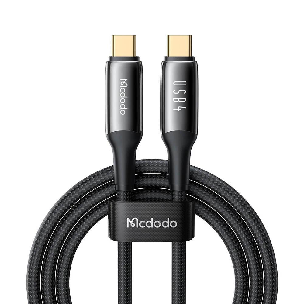 Здрав USB4/Thunderbolt 3 кабел с въжена оплетка за устройства с USB-C порт - Mcdodo USB4 Thunderbolt 3 Data Cable (120 см) (черен) | JAR Computers Здрав USB4/Thunderbolt 3 кабел с въжена оплетка за устройства с USB-C порт - Mcdodo USB4 Thunderbolt 3 Data Cable (120 см) (черен)
