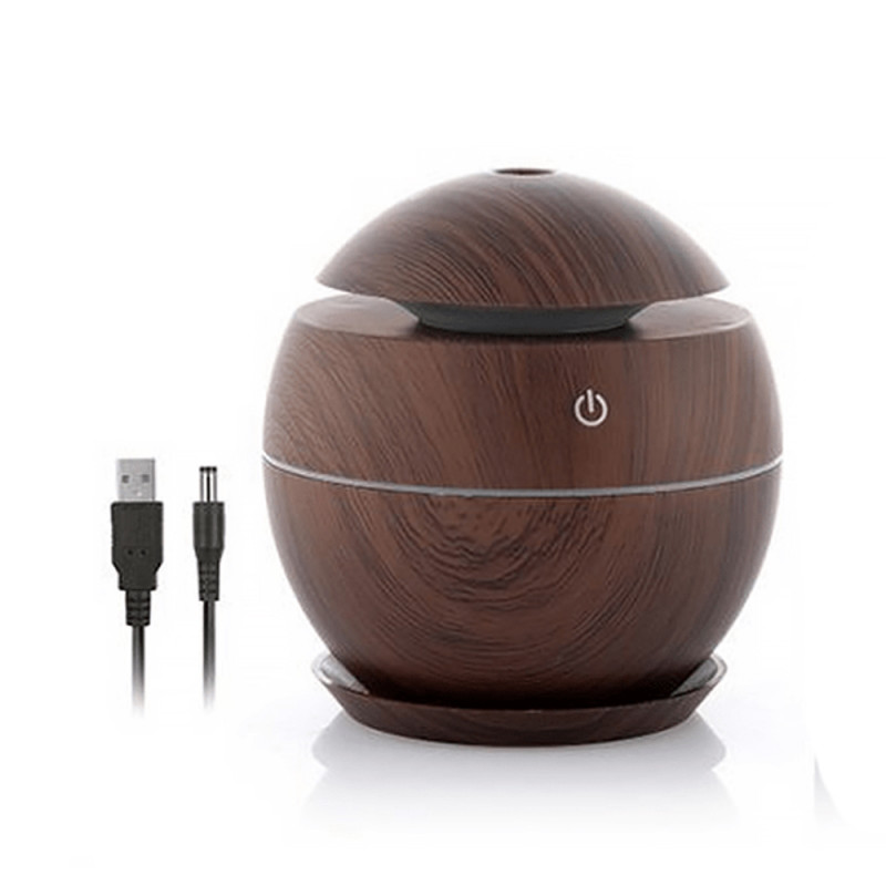 Арома дифузер за етерични масла, 130 ml, LED светлина, ON/OFF, USB, Кафяв | JAR Computers Арома дифузер за етерични масла, 130 ml, LED светлина, ON/OFF, USB, Кафяв