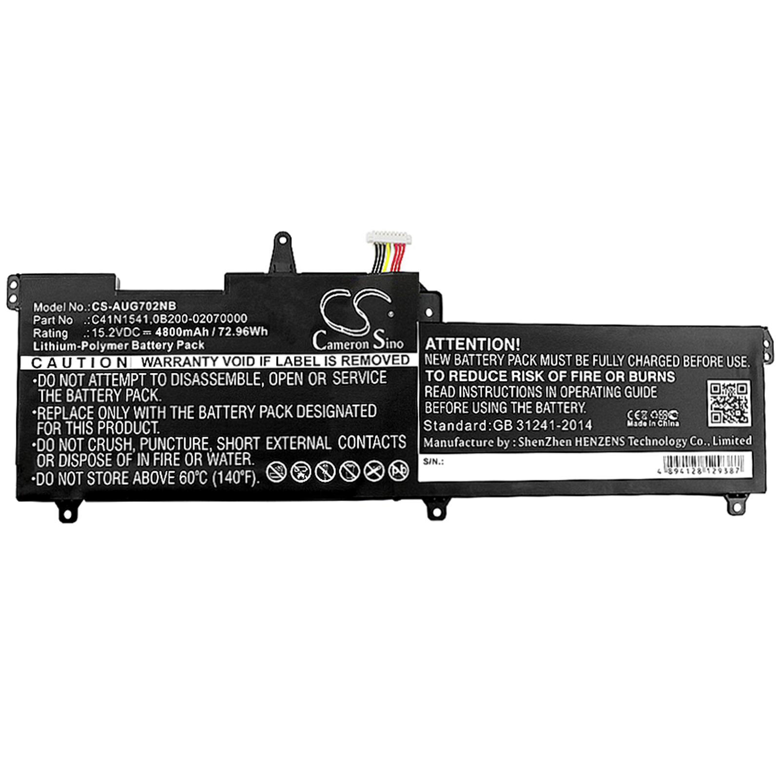 Батерия за лаптоп ASUS GL702  C41N1541 LiPo 15.2V 4800mAh CAMERON SINO | JAR Computers Батерия за лаптоп ASUS GL702  C41N1541 LiPo 15.2V 4800mAh CAMERON SINO