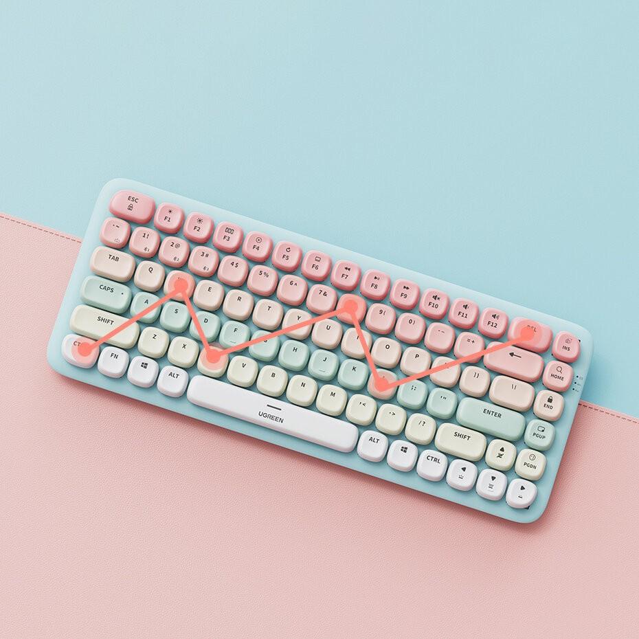 Безжична клавиатура с подсветка за Mac и PC - Ugreen KU101 Bluetooth, USB-C Wireless Mechanical Keyboard (розов) | JAR Computers Безжична клавиатура с подсветка за Mac и PC - Ugreen KU101 Bluetooth, USB-C Wireless Mechanical Keyboard (розов)