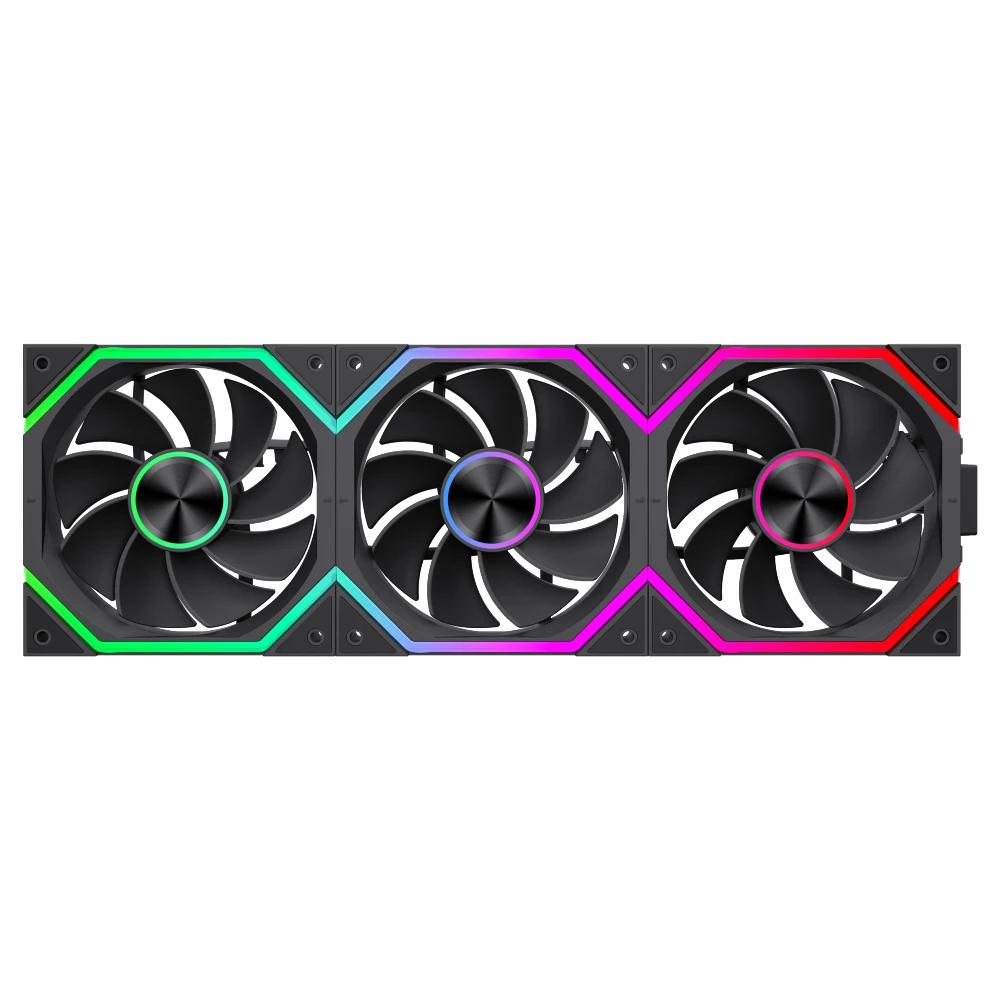 Gamemax Комплект вентилатори Fan Pack 3-in-1 3x120mm - FN12A-N2 WL-R - Reverse, Daisy-Chain, A-RGB