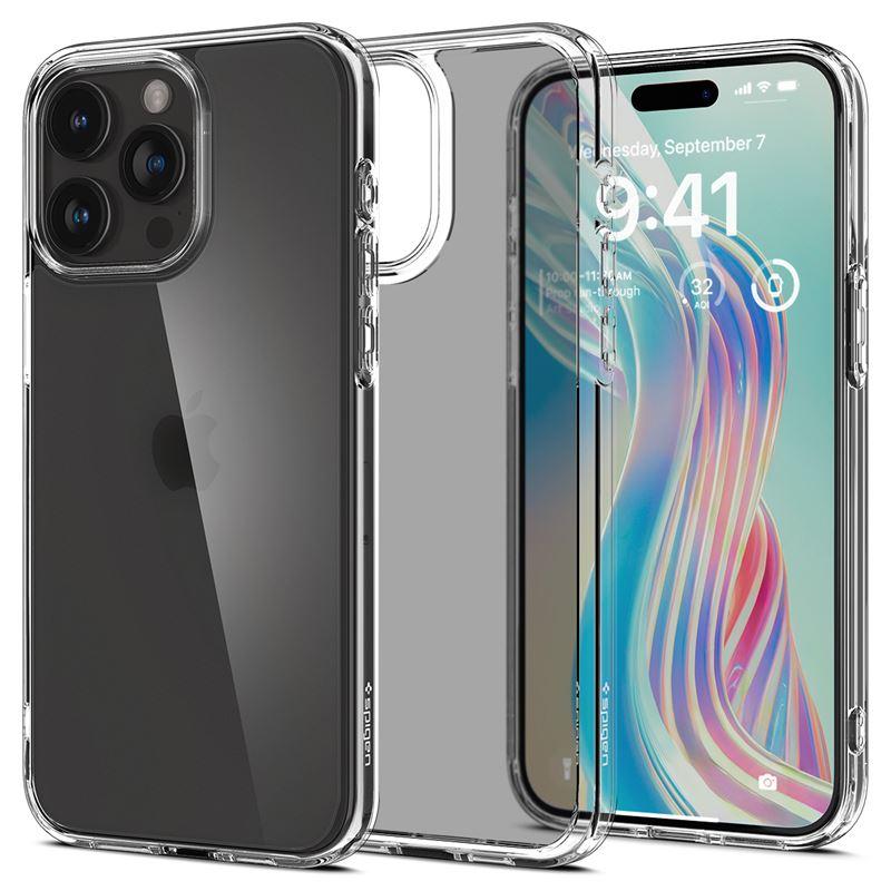 Хибриден кейс с висока степен на защита за iPhone 15 Pro Max - Spigen Ultra Hybrid Case (прозрачен-матиран) | JAR Computers Хибриден кейс с висока степен на защита за iPhone 15 Pro Max - Spigen Ultra Hybrid Case (прозрачен-матиран)