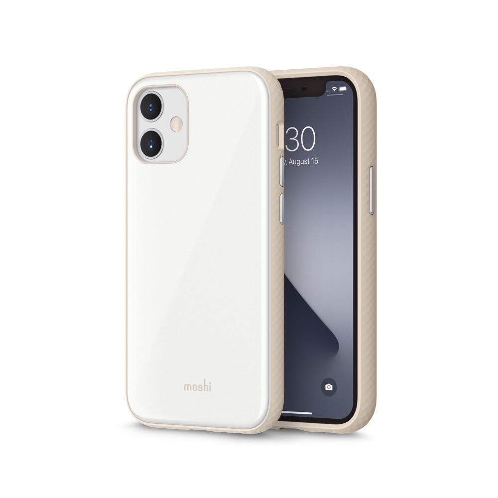 Хибриден удароустойчив кейс за iPhone 12 mini - Moshi iGlaze Slim Hardshell SnapTo Case (бял) | JAR Computers Хибриден удароустойчив кейс за iPhone 12 mini - Moshi iGlaze Slim Hardshell SnapTo Case (бял)