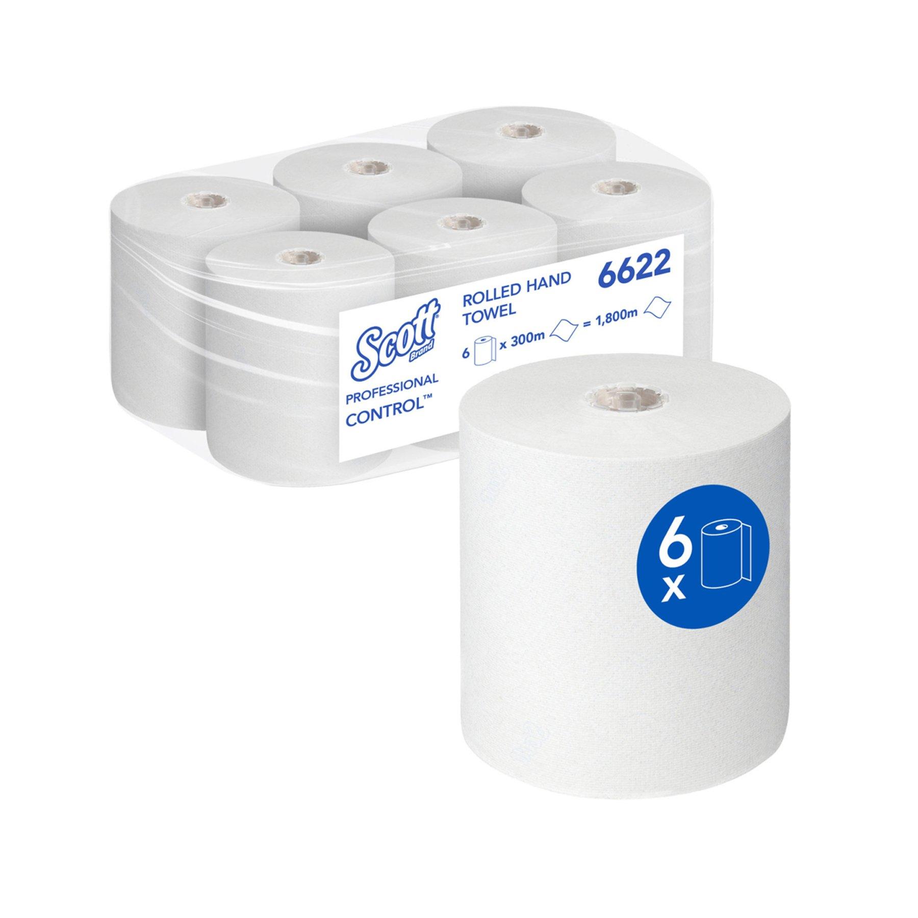 Кърпи за ръце Kimberly-Clark Scott Control 6622, на ролка, 300 m, бели, 6 броя | JAR Computers Кърпи за ръце Kimberly-Clark Scott Control 6622, на ролка, 300 m, бели, 6 броя