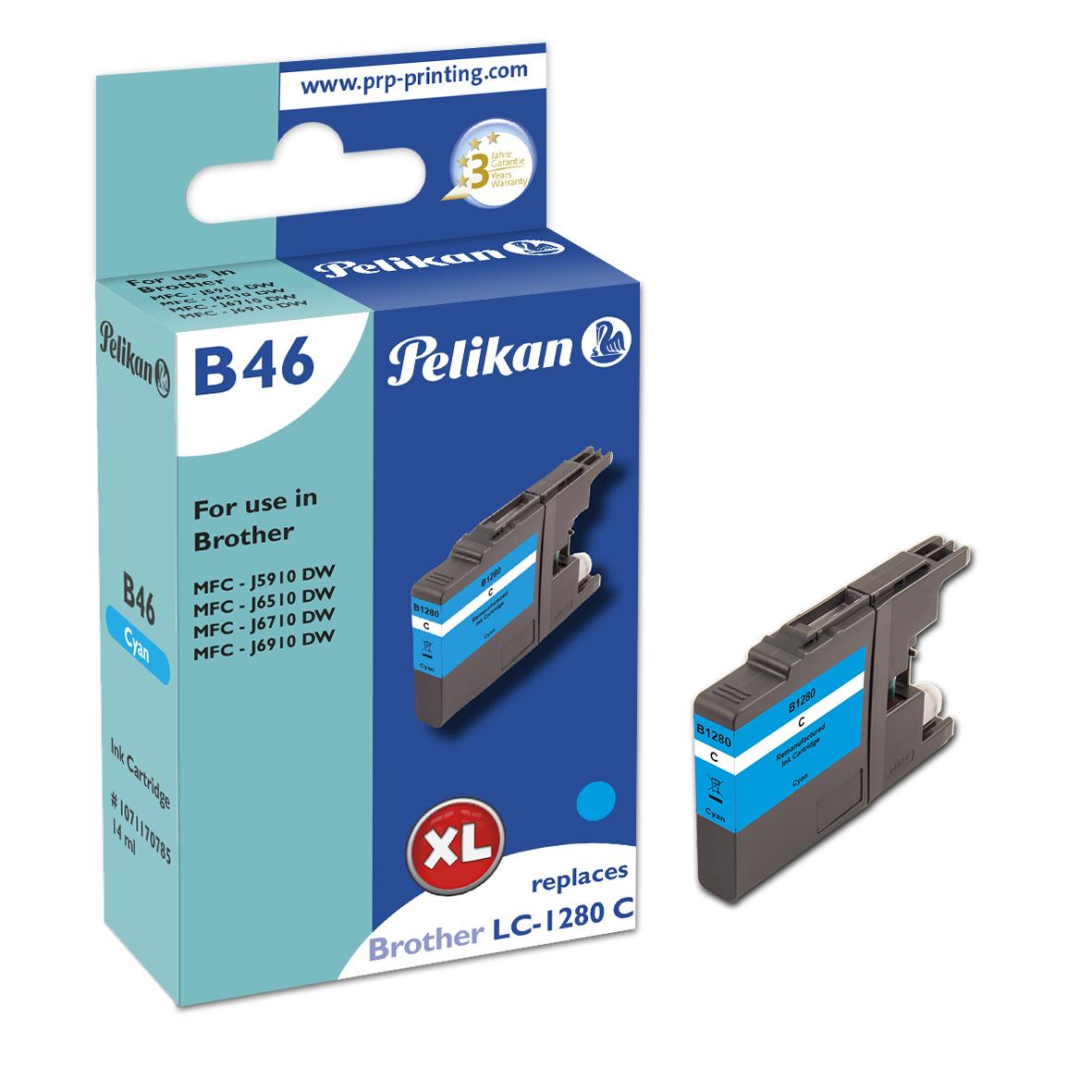 Pelikan B46 Cyan глава и патрон за мастиленоструен принтер 1 броя Съвместим Висок (XL) добив Синьо-зелен | JAR Computers Pelikan B46 Cyan глава и патрон за мастиленоструен принтер 1 броя Съвместим Висок (XL) добив Синьо-зелен